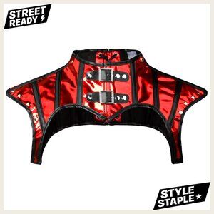 Steampunk Gothic Leather Shrug Jacket Armor Shoulder Costume Fitted